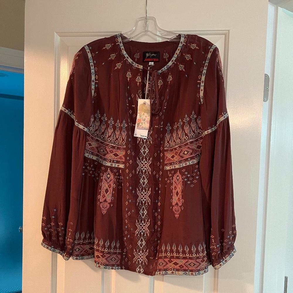 Johnny Was NWT Silk Blouse Size S